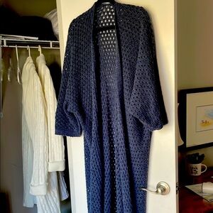 SPRING SALE!  Long one size cardigan sweater.  No tags but from France.